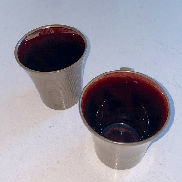 Toki Japan Hand Made Mug Ceramic Glazed Brown Black Set of 2 - Picture 2 of 10